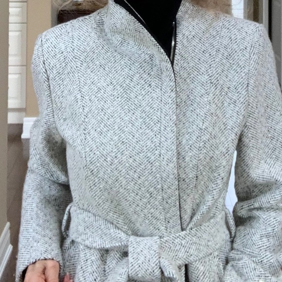 ZIP UP WINTER TAHARI WOOL-BLEND  BELTED COAT - SIZE S - Picture 11 of 11